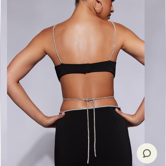 Meshki Sweeney Diamante Bralette Top in Black - Picture 3 of 16